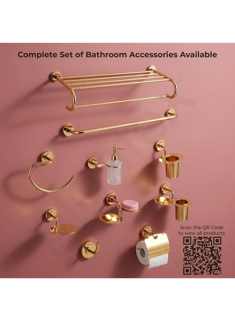 Plantex 304 Grade Stainless Steel Robe Hook/Cloth-Towel Hanger/Napkin Hanger/Bathroom Accessories Pack of 1, Daizy (Golden) - Image 4