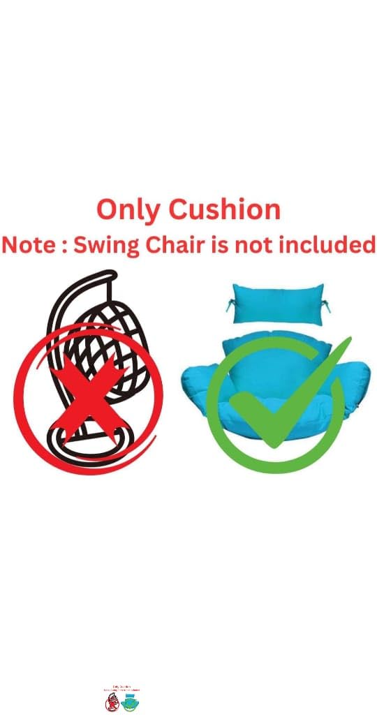 Generic Soft Symphony Swing Chair Cushion for Hanging Basket Chair Swing with Polyester Cloth Cushion for Hanging ChairOutdoor Egg Swing ChairGarden Swing Jhula Seat Padded Pillow Yellow  - Image 5