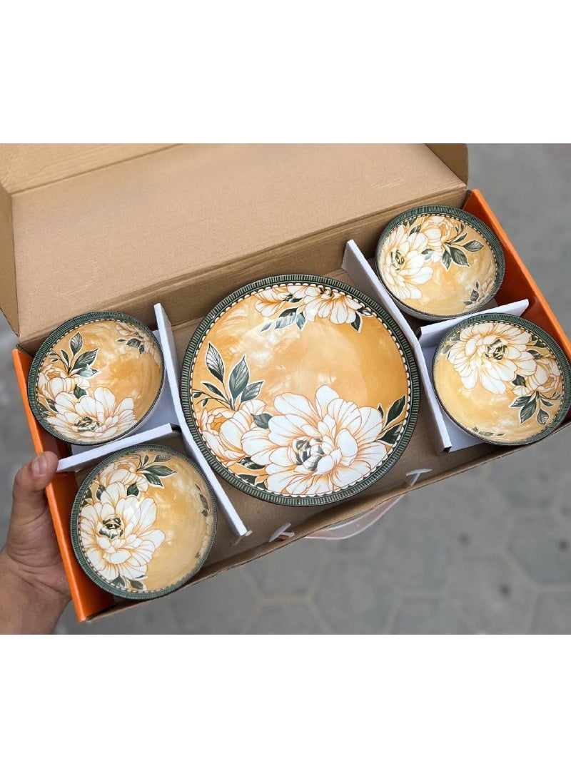 Andalusian-style porcelain bowl set—a 5-piece set featuring attractive shapes and colors. - Image 4