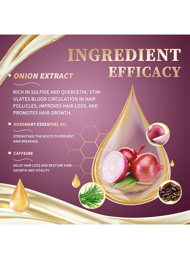 YILEST Onion biotin and rosemary hair care essence - Enhances Frizz and Makes Hair Soft and Smooth. Onion Hair Care Essence Liquid 60ml - Image 4