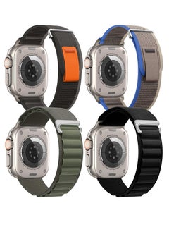 BORTONY Apple Watch Band 38mm 40mm 41mm Alpine Loop Pack of 4 with Adjustable Sport Nylon Elastic Strap for iWatch Ultra 8 7 6 5 4 3 2 1  - Image 1