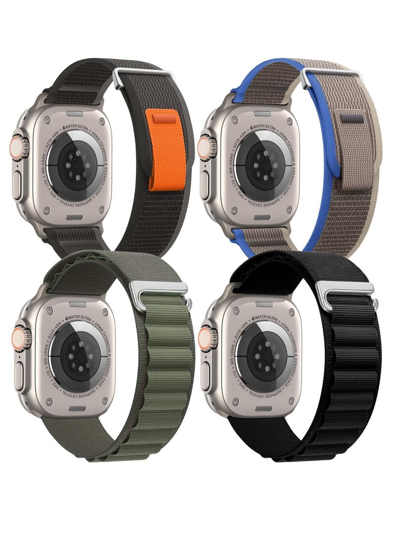 BORTONY Apple Watch Band 38mm 40mm 41mm Alpine Loop Pack of 4 with Adjustable Sport Nylon Elastic Strap for iWatch Ultra 8 7 6 5 4 3 2 1  - Image 1