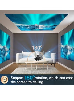 ايتي لايف بروجكتر 4k - برجكتر عرض محمول بروجكتر صغير بدقة 1080 بكسل مع واي فاي 6 وبلوتوث 5.2، أندرويد 11.0، حامل قابل للتعديل بزاوية 180 درجة، انحراف تلقائي, للسينما المنزلية، HY320، أسود  - Image 3