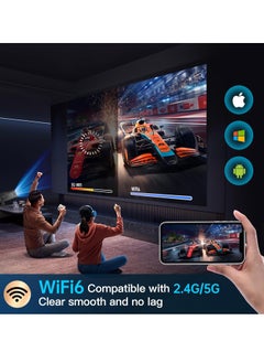 ايتي لايف بروجكتر 4k - برجكتر عرض محمول بروجكتر صغير بدقة 1080 بكسل مع واي فاي 6 وبلوتوث 5.2، أندرويد 11.0، حامل قابل للتعديل بزاوية 180 درجة، انحراف تلقائي, للسينما المنزلية، HY320، أسود  - Image 5