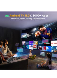 ايتي لايف بروجكتر 4k - برجكتر عرض محمول بروجكتر صغير بدقة 1080 بكسل مع واي فاي 6 وبلوتوث 5.2، أندرويد 11.0، حامل قابل للتعديل بزاوية 180 درجة، انحراف تلقائي, للسينما المنزلية، HY320، أسود  - Image 4