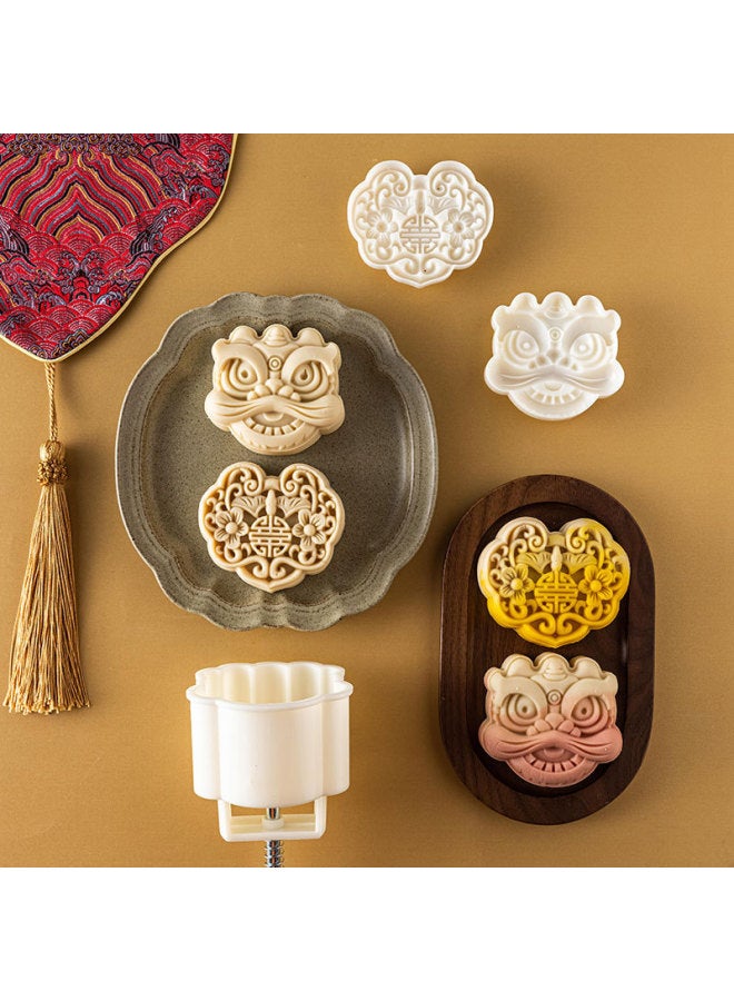 2024 Mid-Autumn Moon Cake Mold Diy Press Model Ice Peel Mung Bean Cake Snacks Hand Pressure Non-stick Classic Abrasives-Color:Butterfly Shadow Between Flowers 75g 1 Piece
