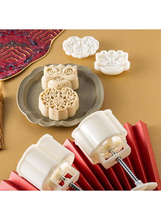 2024 Mid-Autumn Moon Cake Mold Diy Press Model Ice Peel Mung Bean Cake Snacks Hand Pressure Non-stick Classic Abrasives-Color:Butterfly Shadow Between Flowers 75g 1 Piece