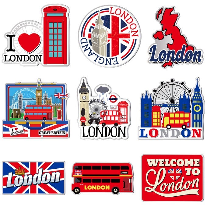 18 PCS LONDON FRIDGE MAGNET MAGNETIC REFRIGERATOR STICKERS METAL MAGNET LONDON SOUVENIRS GIFTS REFRIGERATOR MAGNETS HOME DECORATION ACCESSORIES