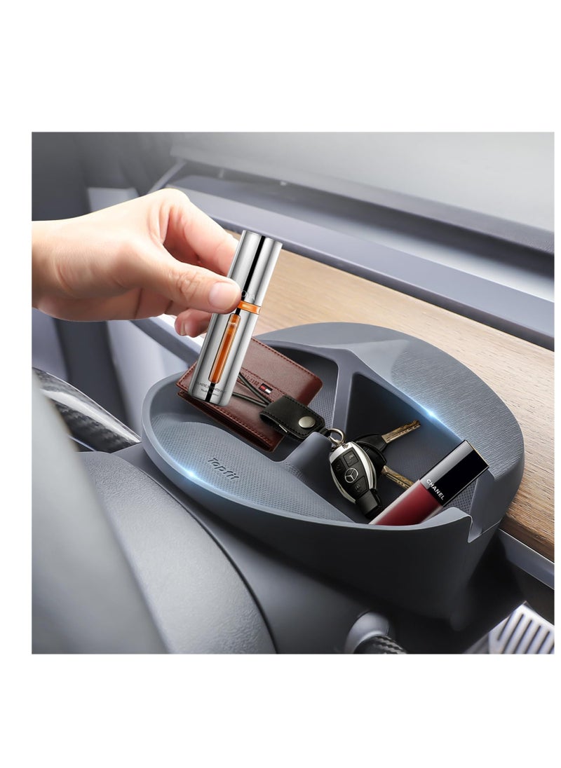 Excefore Steering Wheel Storage Holder for Tesla Model 3 Model Y, Anti-Slip Silicone Storage Tray for Cell Phone, for Tesla Storage Accessories, for Keychains, Sun Glasses, Stand for Navigation Cell Phone  - Image 3
