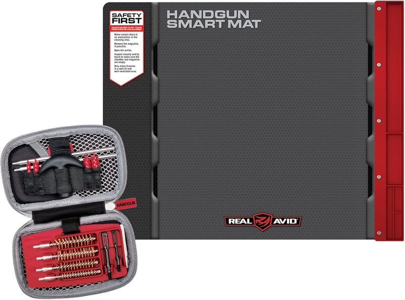 Real Avid Handgun Cleaning Kit | Includes Gun Cleaning Mat 19x16 with Magnetic Parts Tray & Gun Cleaning Supplies for 22, 357, 38, 380, 9mm, 40, 41, 44, 45 Caliber Pistols (Choose Style Below) - Image 1