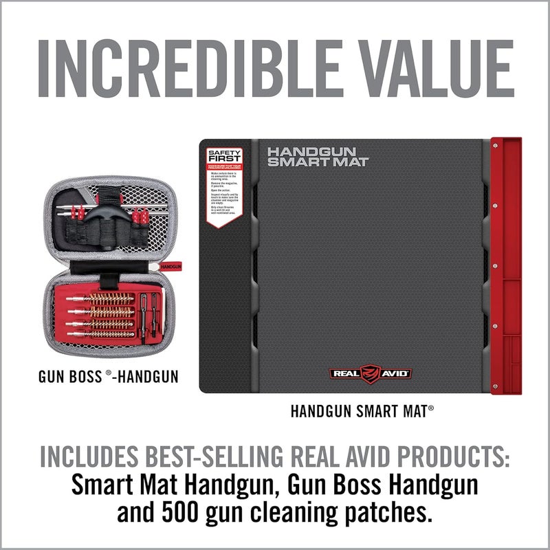 Real Avid Handgun Cleaning Kit | Includes Gun Cleaning Mat 19x16 with Magnetic Parts Tray & Gun Cleaning Supplies for 22, 357, 38, 380, 9mm, 40, 41, 44, 45 Caliber Pistols (Choose Style Below) - Image 5