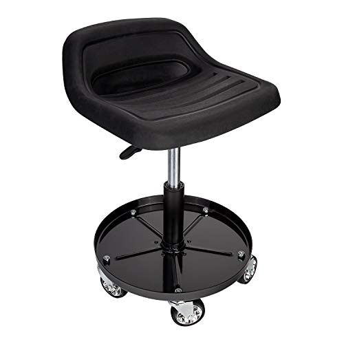 Sunex Tools 8514 300-Pound Capacity Telescoping Tractor Seat with Parts Tray and 3.5-Inch Heavy Duty Casters - Image 1