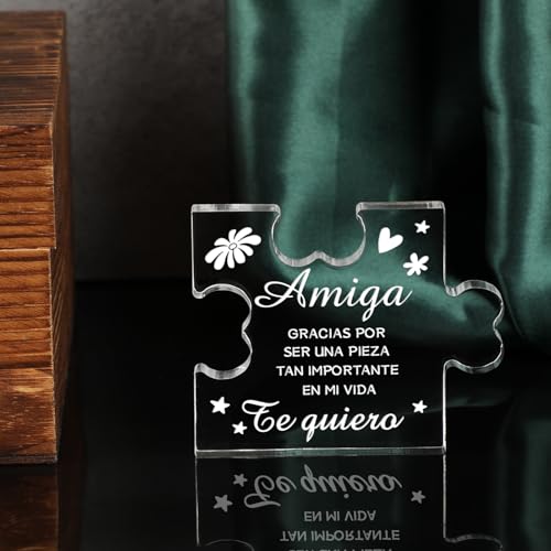 Funnli Best Friends Mothers Day Birthday Gifts for Women in Spanish, Regalos para Mejores Amigas para Mujeres Acrylic Puzzle Plaque, Spanish Best Friend Birthday Christmas Gifts - Image 5