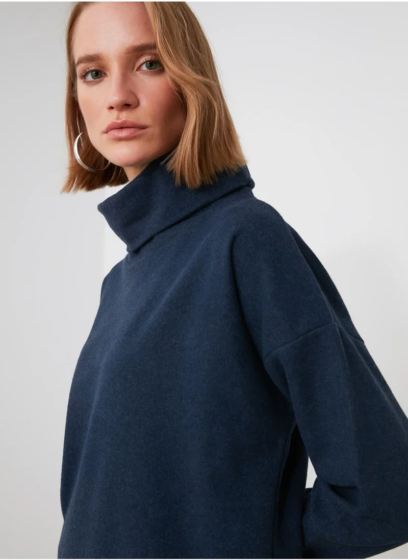 trendyol High Neck Knitted Dress