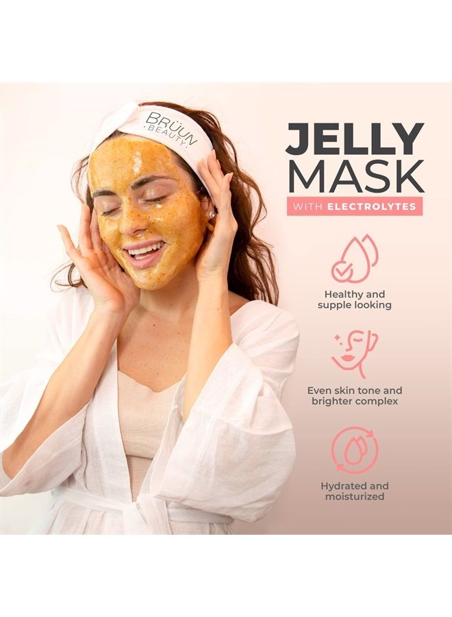 BRÜUN Jelly Mask Jar Pomegranate Peel-Off Face Care Rubber Mask | 23 fl oz Skin Care Moisturizing Gel Mask Jar Spa Set - Image 2