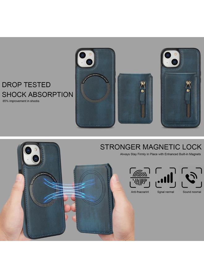 S-TOP Case For iPhone 12 mini Zipper Wallet Split MagSafe Leather Back Phone Case - Image 5