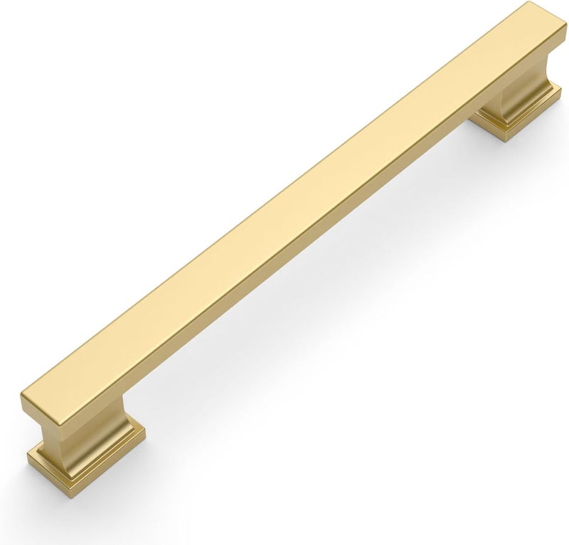 Amerdeco 10 Pack Brushed Gold Cabinet Pulls 7 Inch(177mm) Hole Center Drawer Pulls Cabinet Hardware Kitchen Cabinet Handles for Bathroom ZH00013 - Image 1