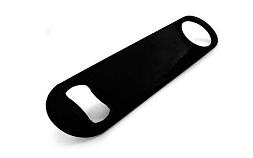 NJ Ultra Black Flat Bottle Opener, 7 Inch Heavy Duty Stainless Steel Bar Blade, Speed Opener, Beer Bottle Opener, Opener for Kitchen, Bar or Restaurant with Free Spinner Rings : 2 Pcs Set - Image 3