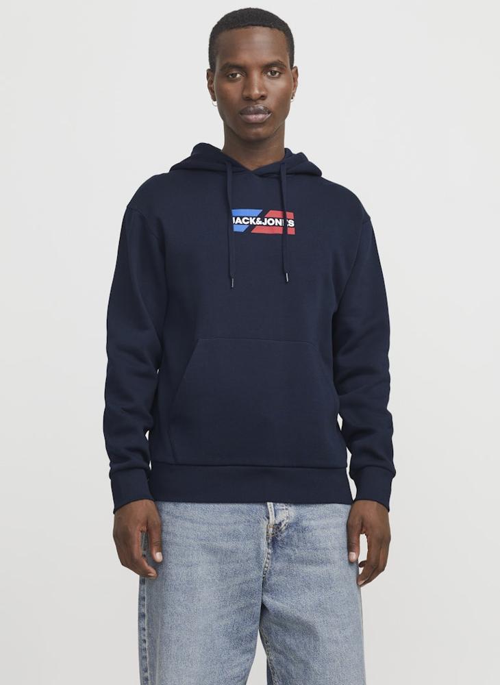 JACK & JONES Logo Print Pull Over Hoodie  - Image 1