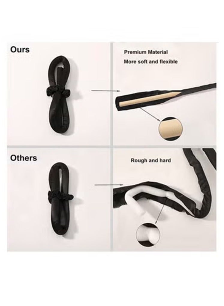 Captaintech Heatless Hair Curler Headband Kit – Jumbo Flexible Curls for Long Hair (Black) - Image 5