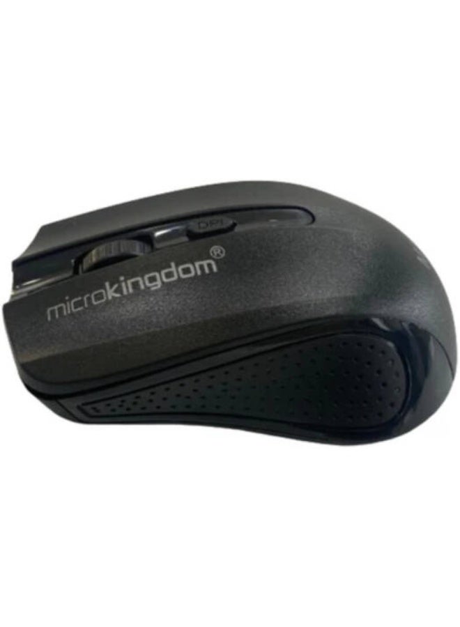 مايكروكينغدوم ماوس لاسلكي MicroKingdom M15 بتردد 2.4 جيجاهرتز، ودقة قابلة للتعديل حتى 1600 نقطة في البوصة مع مفتاح DPI، وجهاز استقبال USB نانو، وتصميم مريح ومتين، وماوس بصري سهل الاستخدام لأجهزة الكمبيوتر المحمولة والشخصية وأجهزة ماك - أسود - Image 1