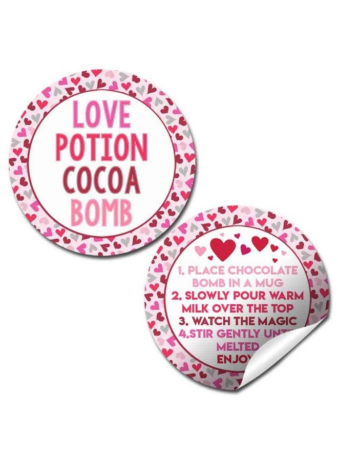 Amanda Creation Love Potion Heart Themed Hot Cocoa Bomb Sticker Labels For Valentine'S Day Total Of 40 2" Circle Stickers (20 Sets Of 2) By Amandacreation - Image 1