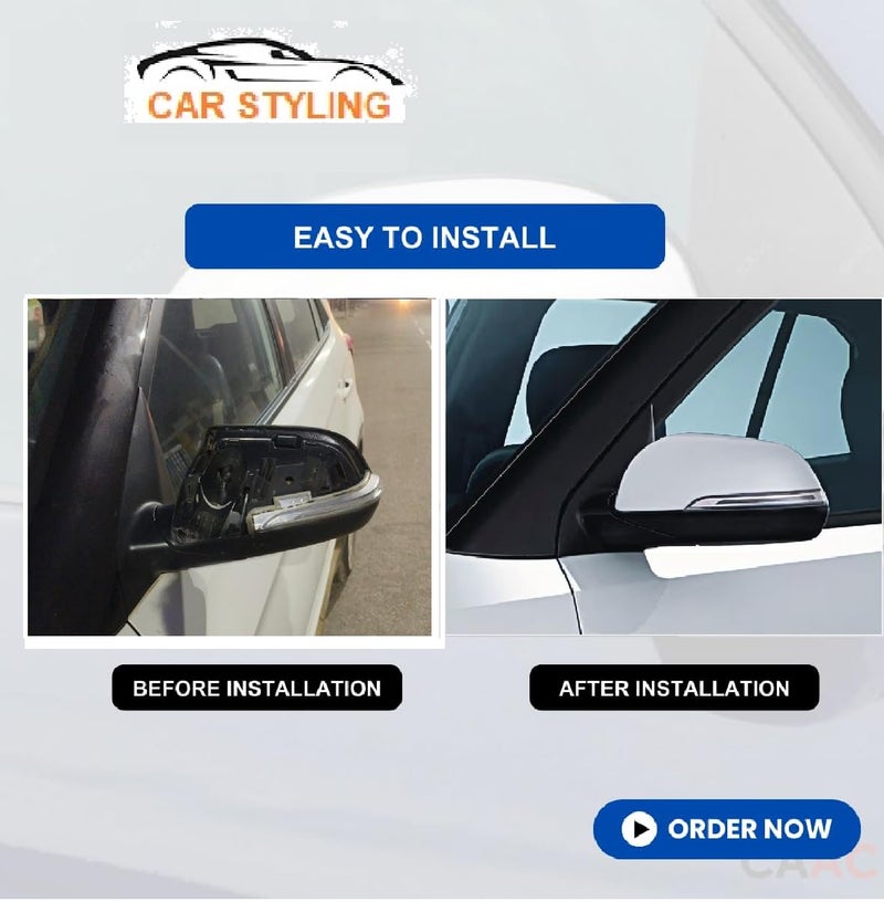 Car Styling -Side view Mirror Cover/Cap (Indicator Cut Type) compatible with Hynudai Creta 2015-2019 Year Model Type 1 1st Generation- Unpainted (LEFT PASSENGER SIDE) - Image 3