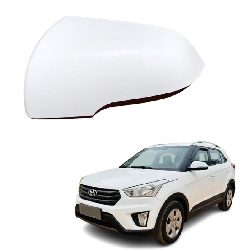 Car Styling -Side view Mirror Cover/Cap (Indicator Cut Type) compatible with Hynudai Creta 2015-2019 Year Model Type 1 1st Generation- Unpainted (LEFT PASSENGER SIDE) - Image 1