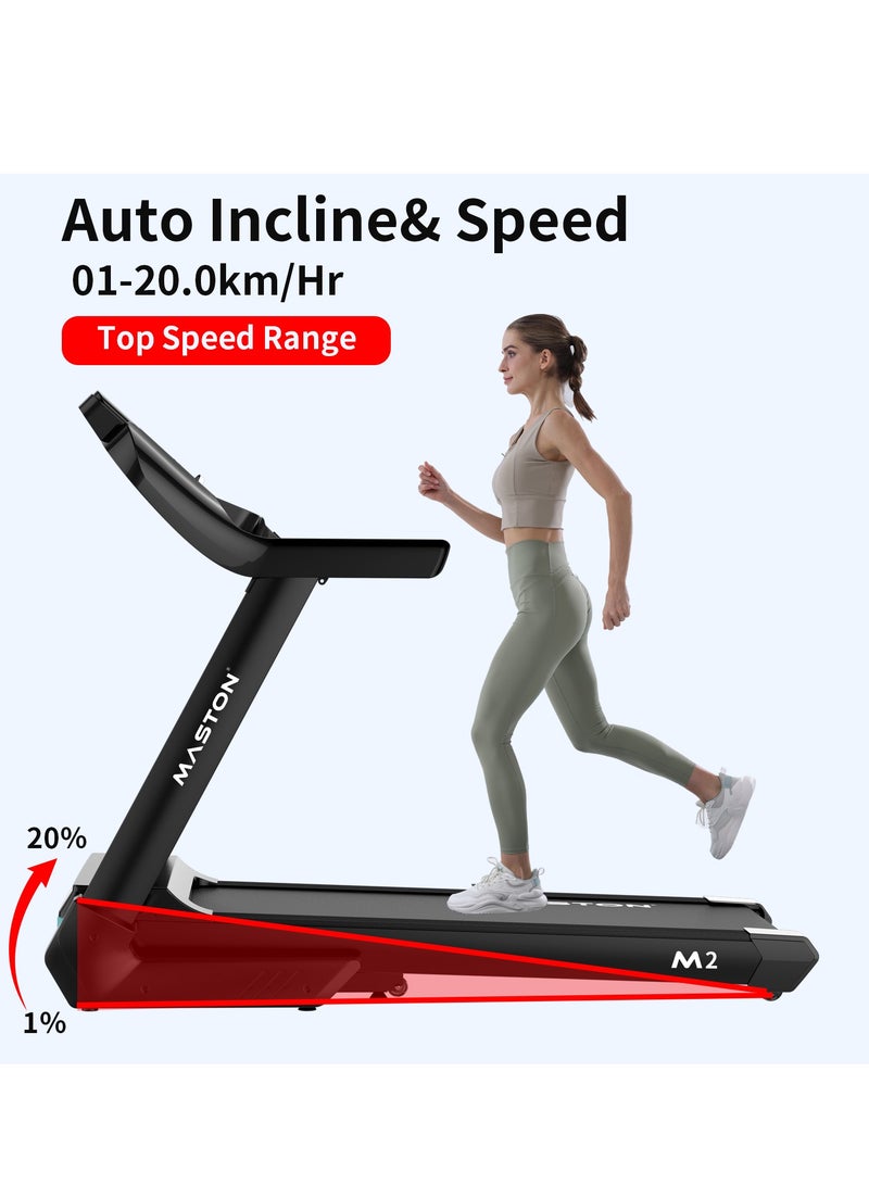 Maston M2 Light Commercial Foldable Treadmill (4.5Hp Peak DC Motor), Speed 1-20Km/h, Auto Incline 20%, Max User Weight 150kg - Treadmill For Home Gym & Semi Commercial Use With Bluetooth Speaker - Image 2