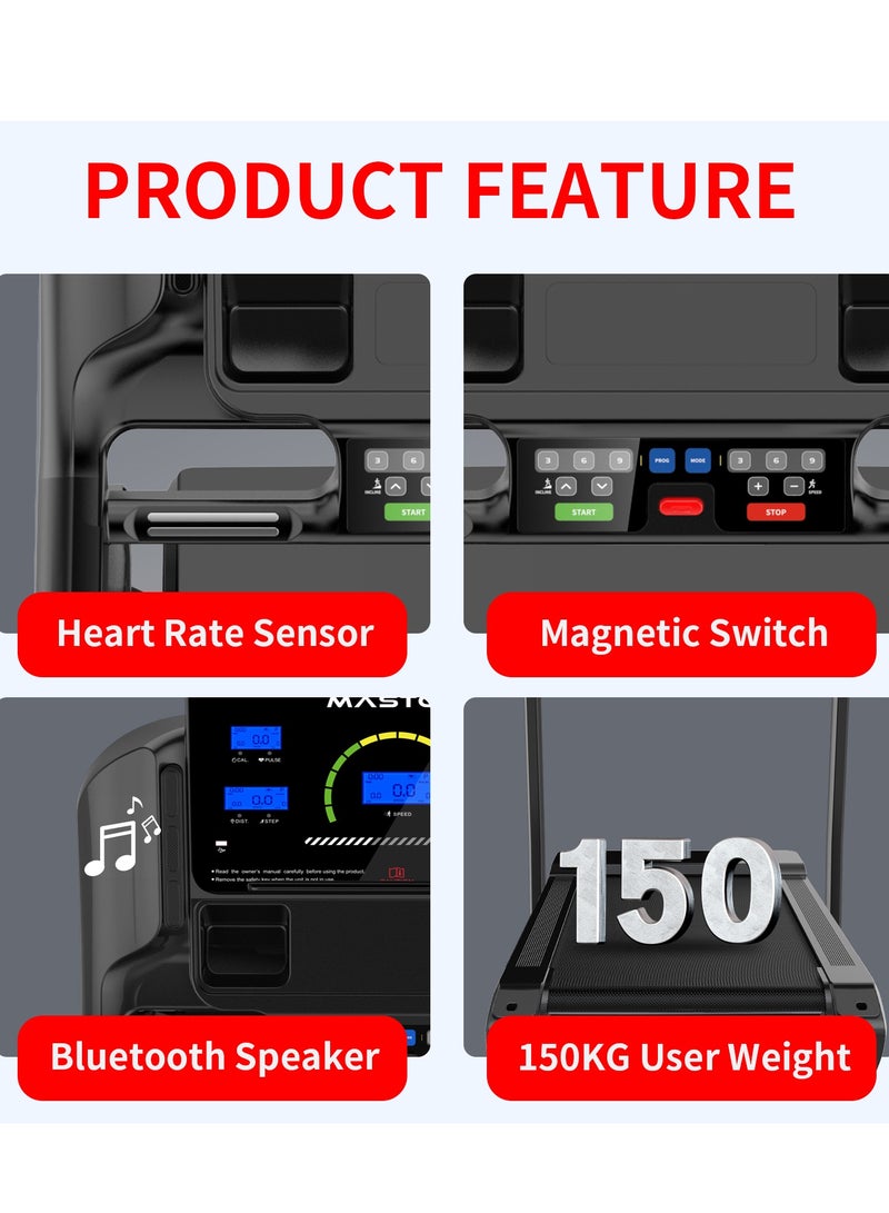 Maston M2 Light Commercial Foldable Treadmill (4.5Hp Peak DC Motor), Speed 1-20Km/h, Auto Incline 20%, Max User Weight 150kg - Treadmill For Home Gym & Semi Commercial Use With Bluetooth Speaker - Image 4