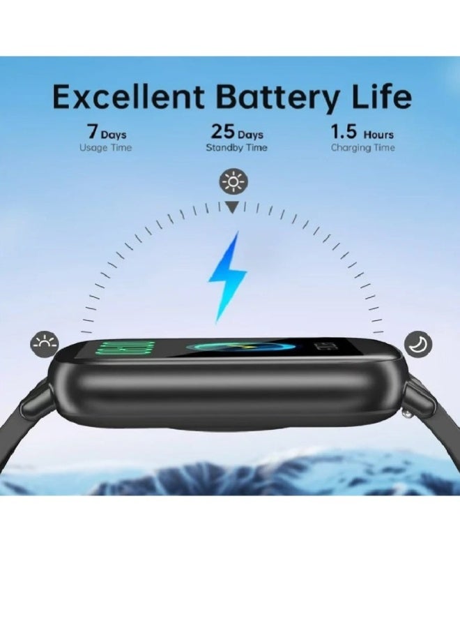 AROAQ Y20 Smart Watch 1.7 Inch HD Touch Screen, IP67 Waterproof, Heart Rate, Sleep, BP & SpO2 Monitoring, Fitness Tracker with Sports Modes – Black - Image 3