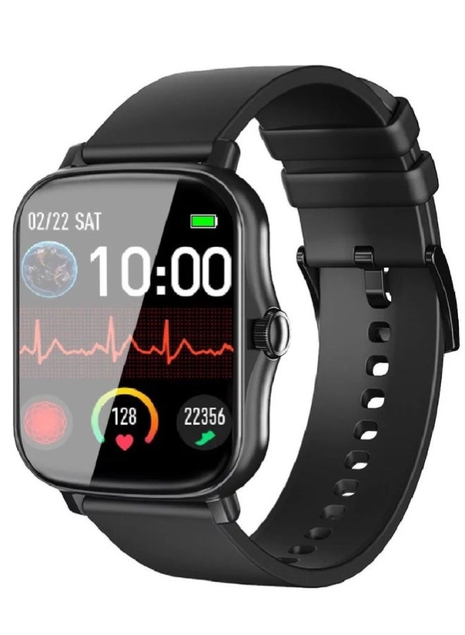 AROAQ Y20 Smart Watch 1.7 Inch HD Touch Screen, IP67 Waterproof, Heart Rate, Sleep, BP & SpO2 Monitoring, Fitness Tracker with Sports Modes – Black - Image 1