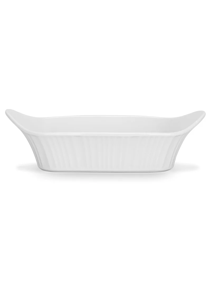 Fissman  Rectangular Baking Dish 780mL 21.5x15x7cm Horeca Series, Oven And Dishwasher Safe, Deep, for Casseroles, White Souffle Dishes Creme, Baking Pans  | Best Price UAE