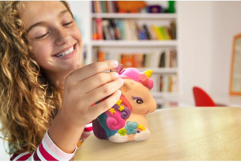 4m مجموعة حرفة 4M KidzMaker لصنع بنك يونيكورن ميني لامع بنفسك - Image 4