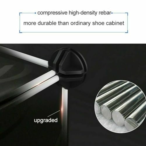 AYSIS Portable Plastic Shoe Rack Organizer with Door, 30 Pairs Shoe Storage Cabinet Easy Assembly, Adjustable Shoe Storage Organizer Stackable Detachable Shoe Rack DIY (18-Layer, Black) - Image 4