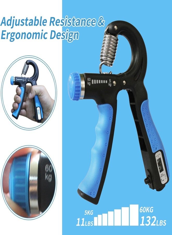 XYNO Grip Strength Combo Kit - Adjustable Hand Gripper (5-60 kg) & Finger Exerciser | Forearm, Wrist & Finger Strength Trainer for Gym, Home, Rehab & Therapy - Portable Hand Strengthener Set - Image 5