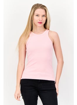 ESPRIT Women Round Neck Sleeveless Tank Top, Pink  - Image 1