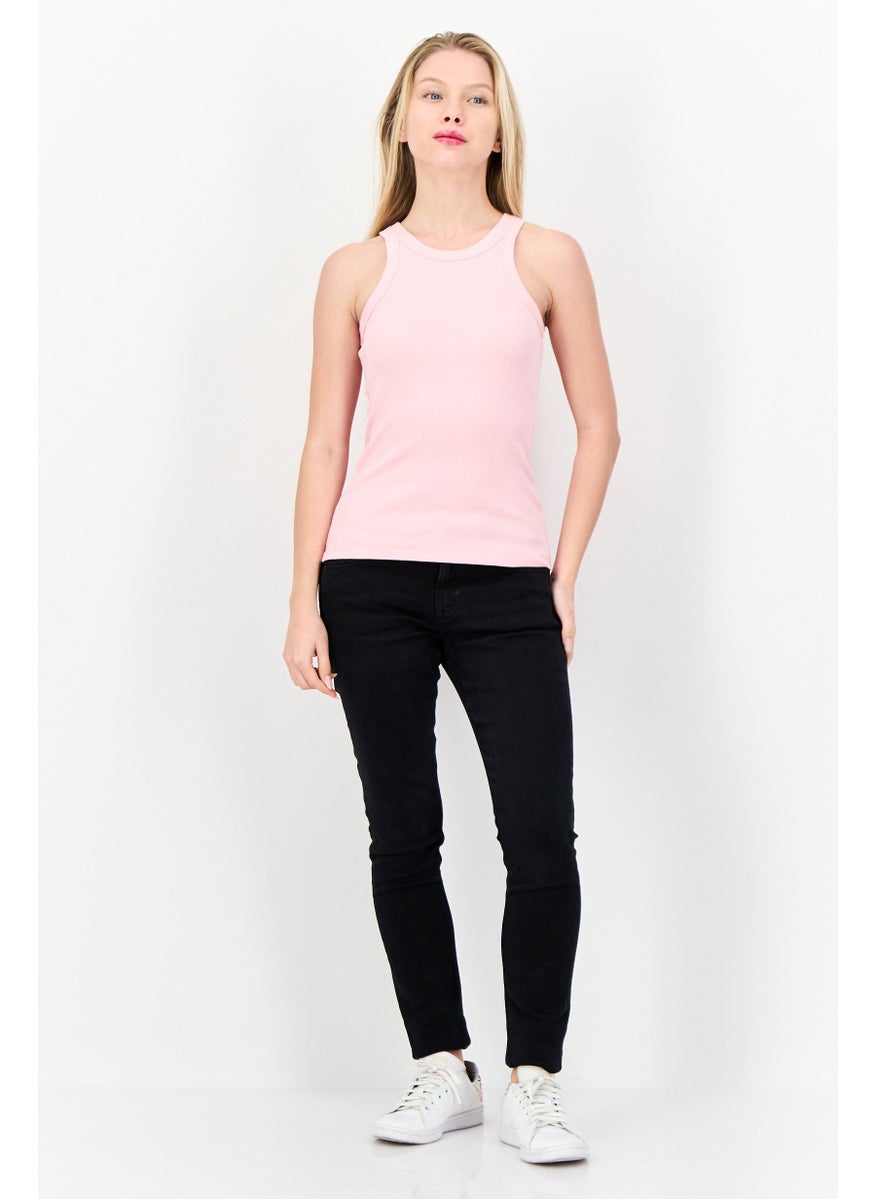 ESPRIT Women Round Neck Sleeveless Tank Top, Pink  - Image 2