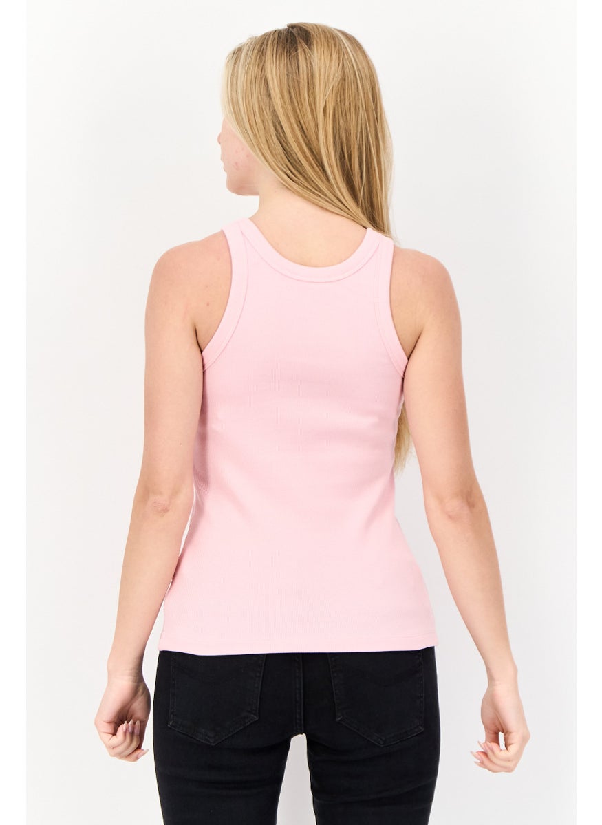 ESPRIT Women Round Neck Sleeveless Tank Top, Pink  - Image 4