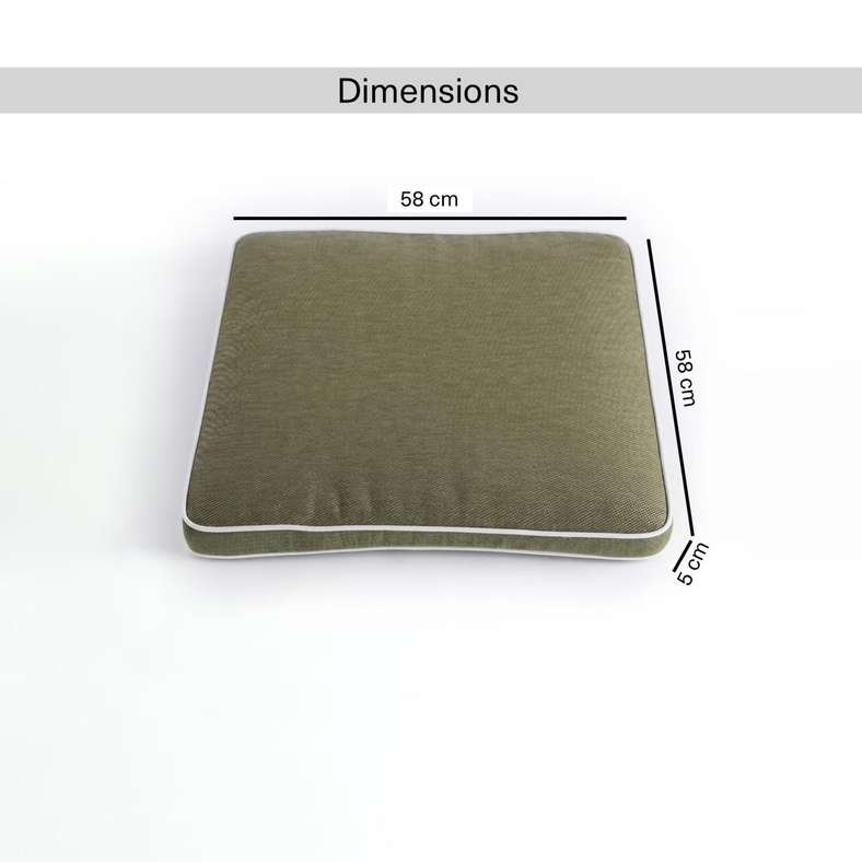 Pan Home Timeless Strip Seat Cushion with Zipper Closure 240 GSM - 58x58x5Cm - Green - 065MIC9900049 - Image 4