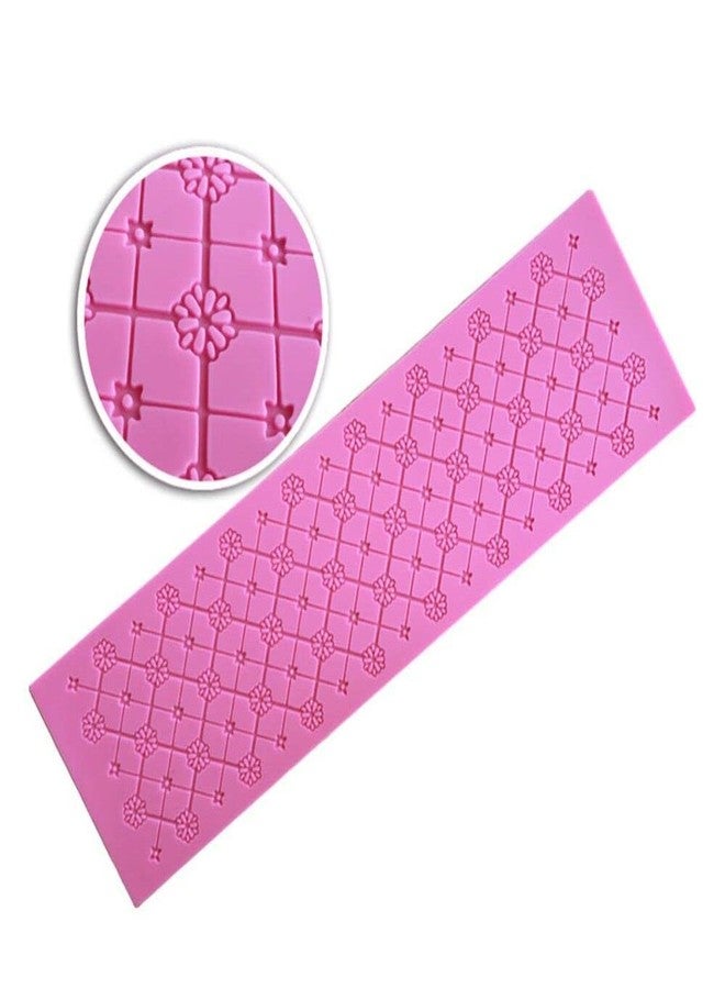 Anyana 15" sugar edible daisy grid lattice lace cake silicone Embossing Mat Texture fondant impression lace mat decorating mold gum paste cupcake topper tool icing candy imprint baking moulds - Image 2