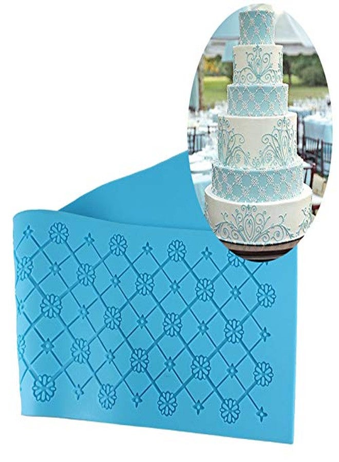 Anyana 15" sugar edible daisy grid lattice lace cake silicone Embossing Mat Texture fondant impression lace mat decorating mold gum paste cupcake topper tool icing candy imprint baking moulds - Image 3
