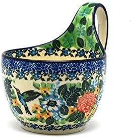 Polish Pottery Gallery Polish Pottery Loop Handle Bowl  Unikat Signature U3271  - Image 2