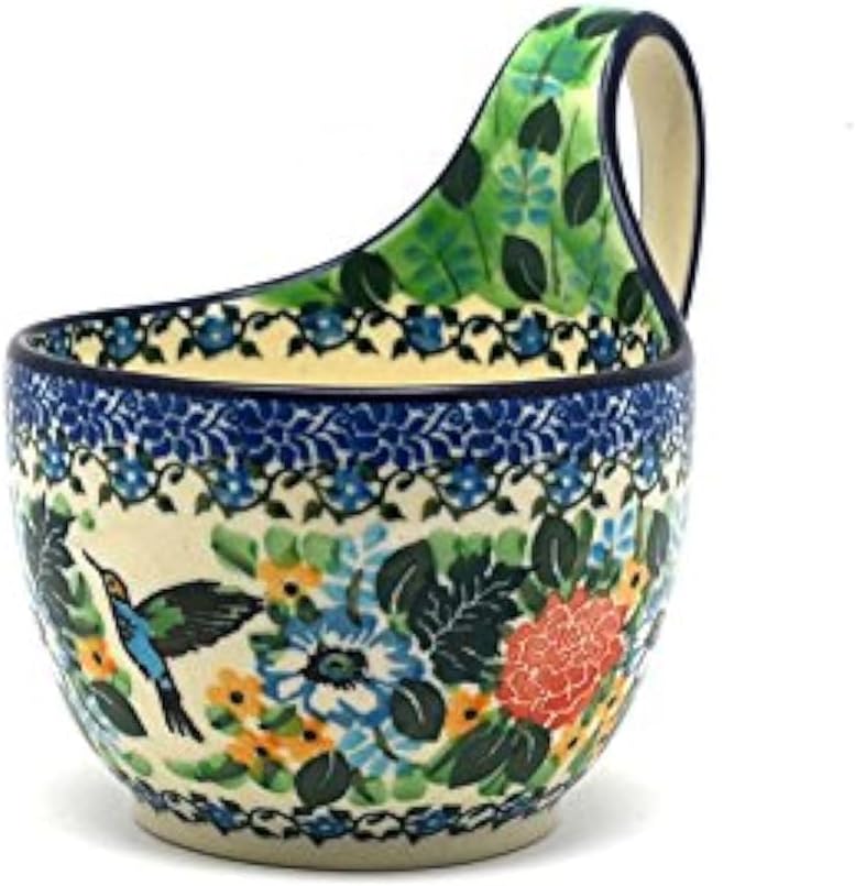 Polish Pottery Gallery Polish Pottery Loop Handle Bowl  Unikat Signature U3271  - Image 1