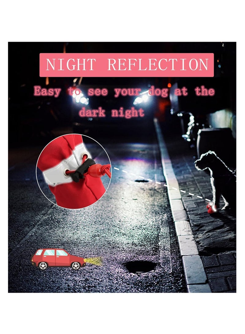 2 Pack Dog Shoes for Small Dogs, Anti-Slip Dogs Boots Paw Protector for Winter Snowy Day, Summer Hot Pavement Dog Booties with Reflective Straps, Cat Dog Shoe for Indoor Hardfloors (Red) - Image 4