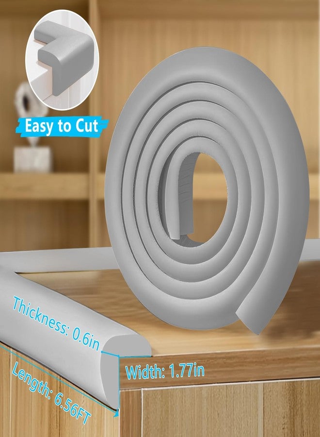ZOMPAGO Baby Proofing L-Shaped Corner Protectors 1 Roll (1.77" W x 0.6" T) Grey Foam Edge Tape, Soft NBR Rubber Safety Bumpers for Baby Toddler Child Proofing - Image 2