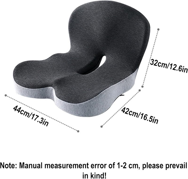 Breathable Hip and Waist Protection Integrated Sacral Pillow,with Memory Foam Inner Core,L-Curve Pressure Relief Tailbone Pillow,is Suitable for Office Chairs,Wheelchairs,and Car Seats(Blue) - Image 3