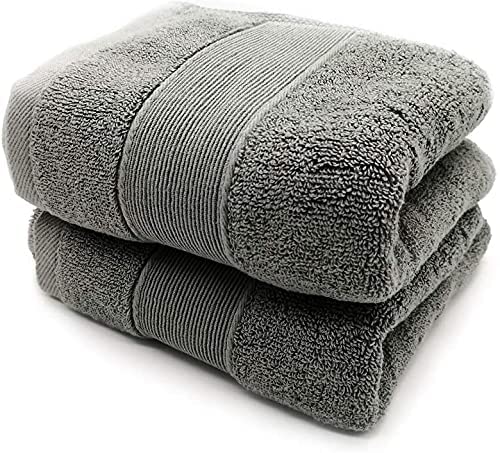 TIQH 100 Cotton 600 GSM Thick and Plush Hand Gym Workout Hand Towel Set of 2 Grey
