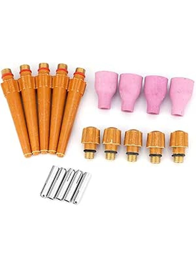 QQ300 TIG Welding Torch Replacement Parts Kit 20pcs Ceramic Nozzle Collet Back - Image 1
