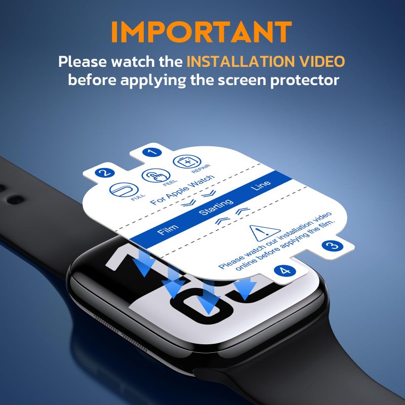 Misxi 6 Pack Soft TPU Clear Screen Protector for Apple Watch SE 3 (2025) SE 2 SE Series 6 Series 5 Series 4 40mm, No Bubble Easy Installation High Definition Screen Protection Protector for iWatch - Image 3